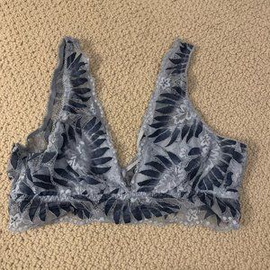 Aerie Blue Floral Lace Bralette